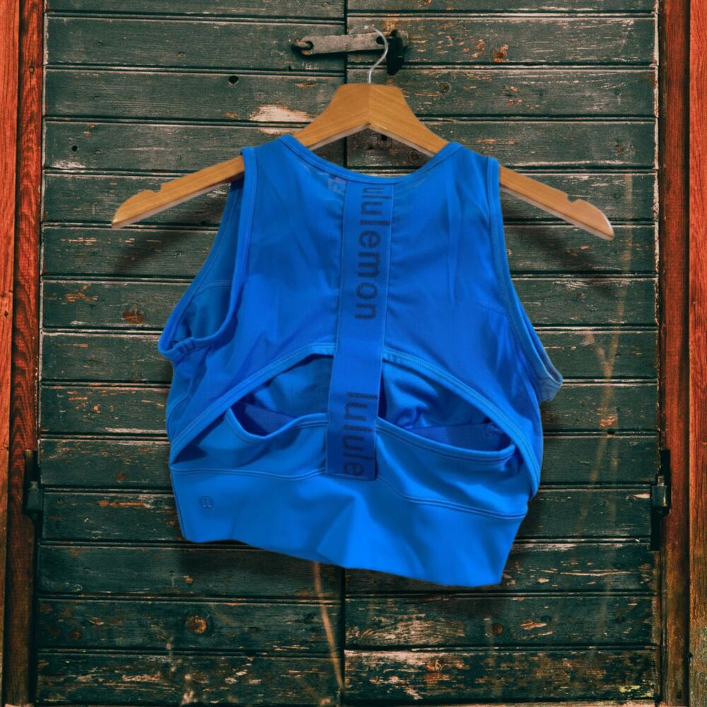 NWOT Lululemon Mesh-Back Training Cropped Tank Top Size 4 Poolside Blue W1DSUS - Picture 5 of 6